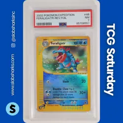 2002 POKEMON EXPEDITION SET #46/165 FERALIGATR REVERSE HOLO PSA 7 - Image 1