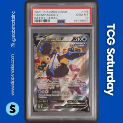 2021 POKEMON SWORD & SHIELD BATTLE STYLES #146/163 EMPOLEON V ALT ART PSA 10 - Image 1