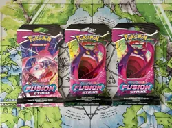 Pokemon Fusion Strike Sleeved Booster Packs 2021 Lot of 3 New Factory Sealed - Image 1
