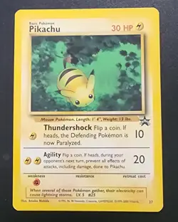Pokemon Wotc Black Star Promo # 27 Pikachu NM - Image 1
