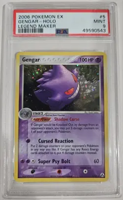 PSA 9 POKEMON 2006 EX LEGEND MAKER #5 GENGAR HOLO - Image 1