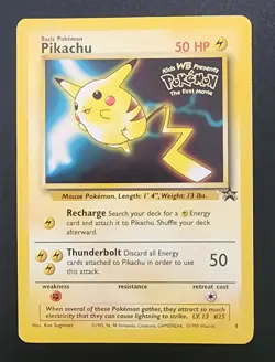 Pikachu #4 First Movie Promo Pokemon Wotc Black Star NM - Image 1