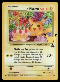 ______'s Pikachu 24/53 Celebrations: Classic Collection Pokemon TCG - Image 1