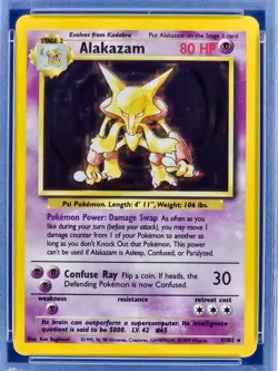 1999 Pokemon Base Set #1 Alakazam Holo Unlimited PSA 6 - Image 2