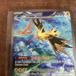 Pokemon Zapdos ex Special Illustration Rare Scarlet & Violet 151 Holo EX 200 HP - Image 3
