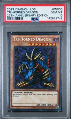 🔥TRI-HORNED DRAGON 2023 Yu-Gi-Oh! LOB #EN000 25th Anniversary Edition PSA 10 - Image 1