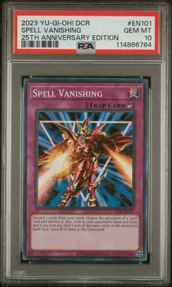 2023 YU-GI-OH! DARK CRISIS 25TH ANNIVERSARY #EN101 SPELL VANISHING PSA 10 - Image 1