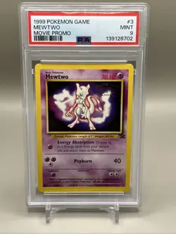 PSA 9 Mewtwo 3 Black Star Promo Movie Promo 1999 Pokemon Card - Image 1