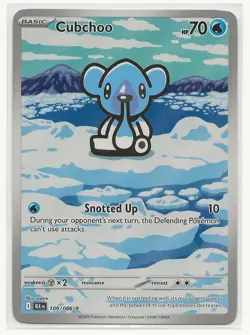 Cubchoo 109/086 NM Pokemon Card TCG Black Bolt IR Illustration Rare - Image 1