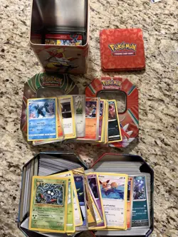 Pokemon Mixed Lot 700+ Cards Plus Tins Rayqauza - Image 1