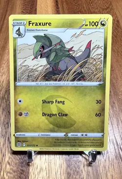 Fraxure 111/172 Non Holo Uncommon Brilliant Stars Pokemon Card NM - Image 1