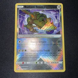 Radiant Steelix 124/196 Lost Origin Ultra Rare Holo Pokemon TCG Card NM - Image 1