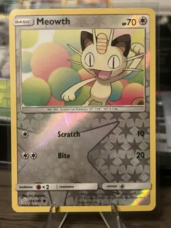 Pokemon TCG Meowth 125/181 Reverse Holo Pokemon Card Moderately Played - Image 1