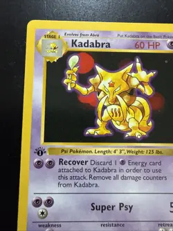 1st Edition Kadabra 32/102 Base Set SHADOWLESS 1999 Pokemon Card TCG - Image 2