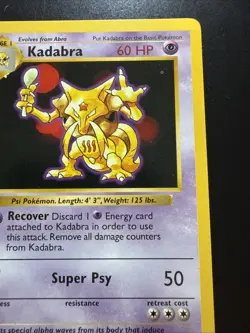 1st Edition Kadabra 32/102 Base Set SHADOWLESS 1999 Pokemon Card TCG - Image 3