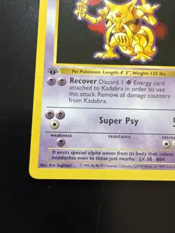 1st Edition Kadabra 32/102 Base Set SHADOWLESS 1999 Pokemon Card TCG - Image 5