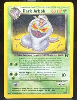 Pokemon Pokemon TCG Dark Arbok 19/82 Team Rocket Regular Card - Image 1