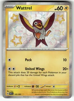 Wattrel 145/091 SV: Paldean Fates NM Pokemon Card TCG - Image 1