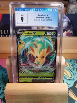 Pokemon TCG Leafeon v Evolving Skies Card #7/203 CGC 9 - Image 1