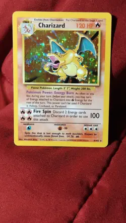 Pokemon Charizard 4/102 Base Set Holo Rare 120 HP Wizards of the Coast Card - Image 1