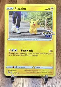 Pikachu 027/078 Common Non Holo Pokemon Go Pokemon Card NM - Image 1