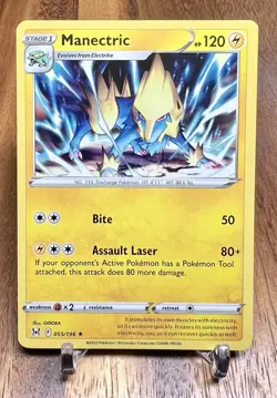 Manectric 055/196 Rare Non Holo Lost Origin Pokemon Card NM - Image 1