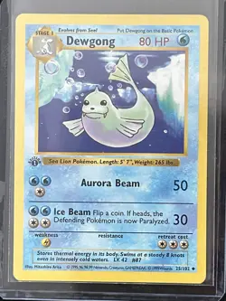 Pokemon Card 1st Edition Dewgong Base Set Shadowless 25/102 - Image 2