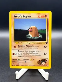 Brock's Diglett 67/132 Gym Challenge Pokemon Card LP VIntage - Image 1