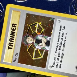 POKEMON TCG 1st Edition BROCK 15/132 Gym Heroes HOLO Foil Rare MP - Image 3