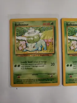 Pokemon Base Set Bulbasaur 44/102 All Three – Vintage 1999 – As Pictured 001 - Image 2