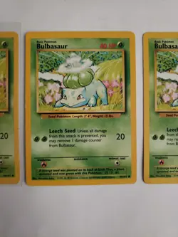 Pokemon Base Set Bulbasaur 44/102 All Three – Vintage 1999 – As Pictured 001 - Image 3