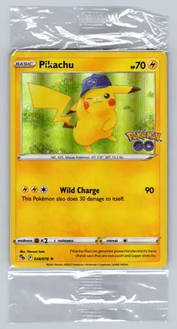 Pikachu (28) Holo Rare Pokemon GO 028/078 NM SEALED! - Image 1