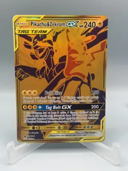 2021 POKEMON SM BLACK STAR PROMO #SM248 FULL ART/PIKACHU & ZEKROM GX NM - Image 1