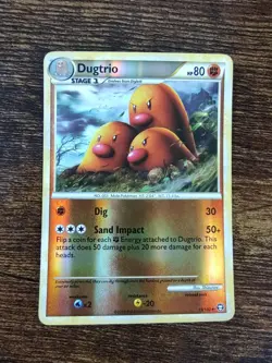 Pokemon Dugtrio 19/102 HeartGold & Soulsilver HGSS Triumphant Reverse Holo - Image 1