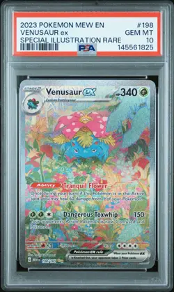2023 POKEMON MEW EN-151 198 VENUSAUR EX SIR PSA 10 - Image 1