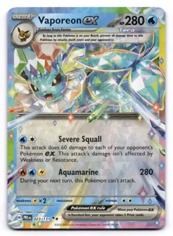 Vaporeon ex NM 023/131 Prismatic Evolutions Pokemon TCG Holo - Image 1