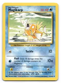 Magikarp LP 35/102 Unlimited Base Set Pokemon Uncommon - Image 1