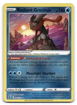 Radiant Greninja NM 046/189 Swsh10: Astral Radiance Pokemon TCG Holo - Image 1