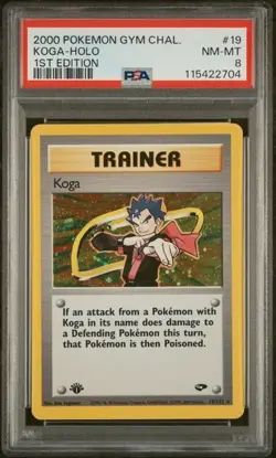 Koga PSA 8 NEW CERT 1st Edition Gym Challenge 19/132 Pokemon TCG Holo - Image 1