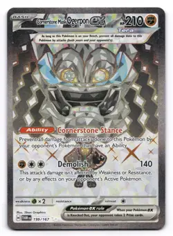 Cornerstone Mask Ogerpon ex NM 199/167 Twilight Masquerade Pokemon TCG Holo - Image 1