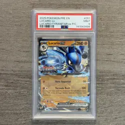 2025 Pokemon Prizmatic Evolutions Lucario Ex Double Rare P/C PSA 9 - Image 1