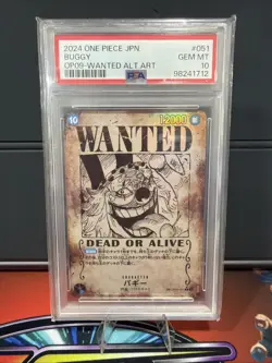 PSA 10 Buggy OP09-051 Wanted R-SPC Emperors in the New World JPN ONE PIECE - Image 1