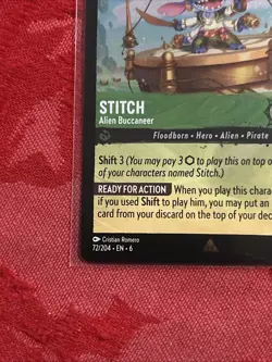 FOIL Lorcana Azurite Sea - Stitch - Alien Buccaneer | 72/204 | M/NM | FOIL - Image 4