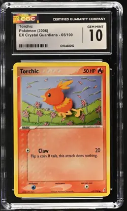 CGC GEM MINT 10 Pokemon Torchic 65/100 2006 EX Crystal Guardians - Image 1