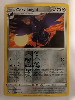 Corviknight 135/202 Sword & Shield Base Set Pokemon Reverse Holo Foil Nice! - Image 1