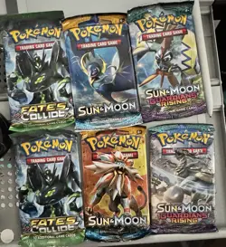 Pokemon TCG 6 pack booster set: Guardians Rising-Fates Collide-Sun & Moon-2 each - Image 1