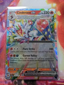 Pokemon Cinderace ex 28/142 Stellar Crown Double Rare NM Scarlet Violet - Image 1
