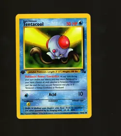 1999 Pokemon Tentacool 1st Edition 56/62 Fossil Regular Uncommon TCG LP WOTC - Image 1