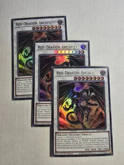 3 x Red Dragon Archfiend SDCK-EN045 Ultra Rare 1st Edition YuGiOh Playset NM - Image 1