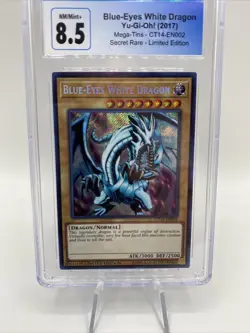 Yugioh CGC 8.5 Mint Blue Eyes White Dragon Secret Rare Edition CT14-en002 Graded - Image 2